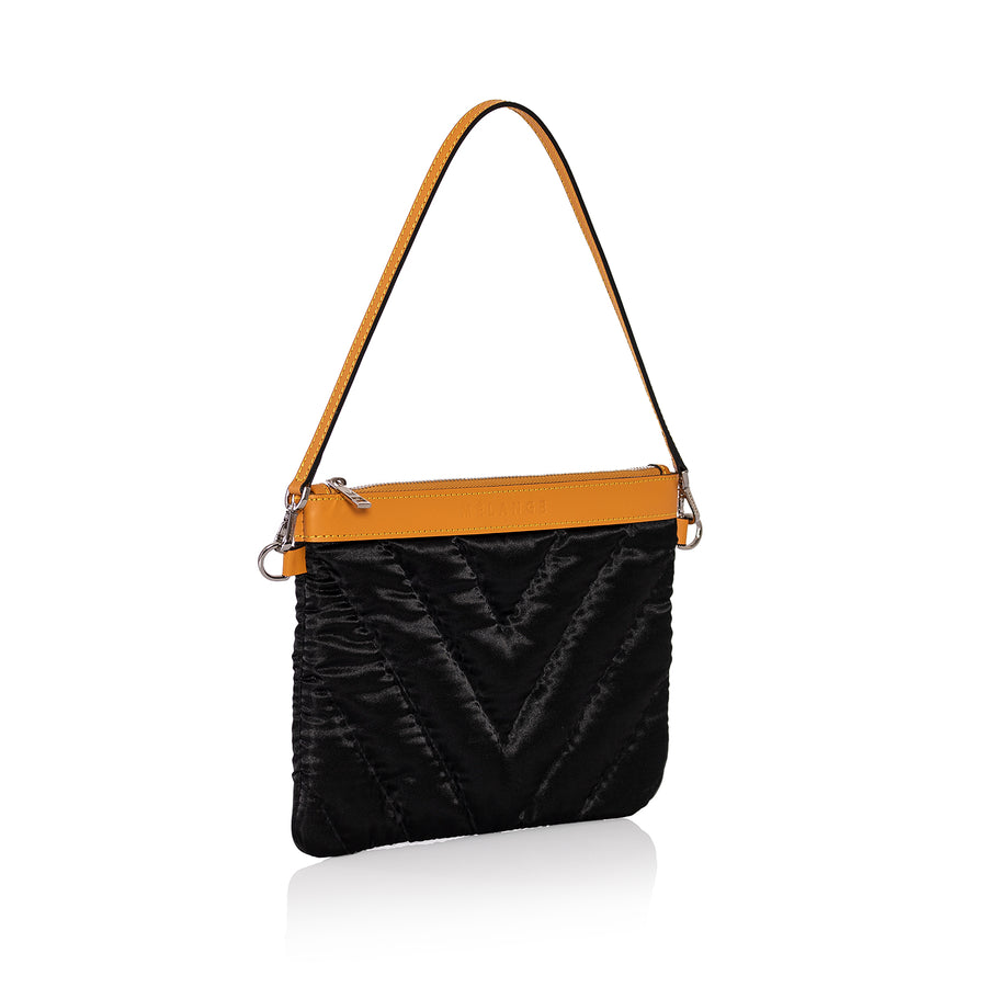 Şükran Mini Clutch Bag Black-Orange Satin / ZigZag