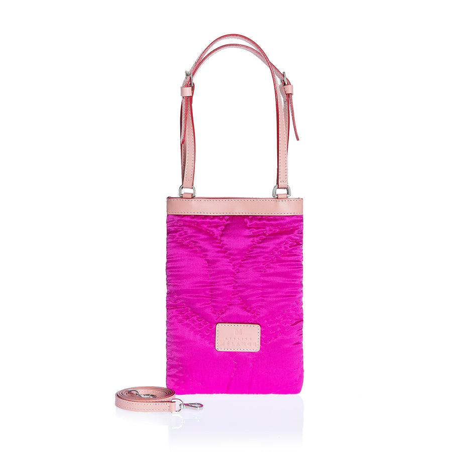 Şükran Mini Hand Bag Fuchsia Silk Satin