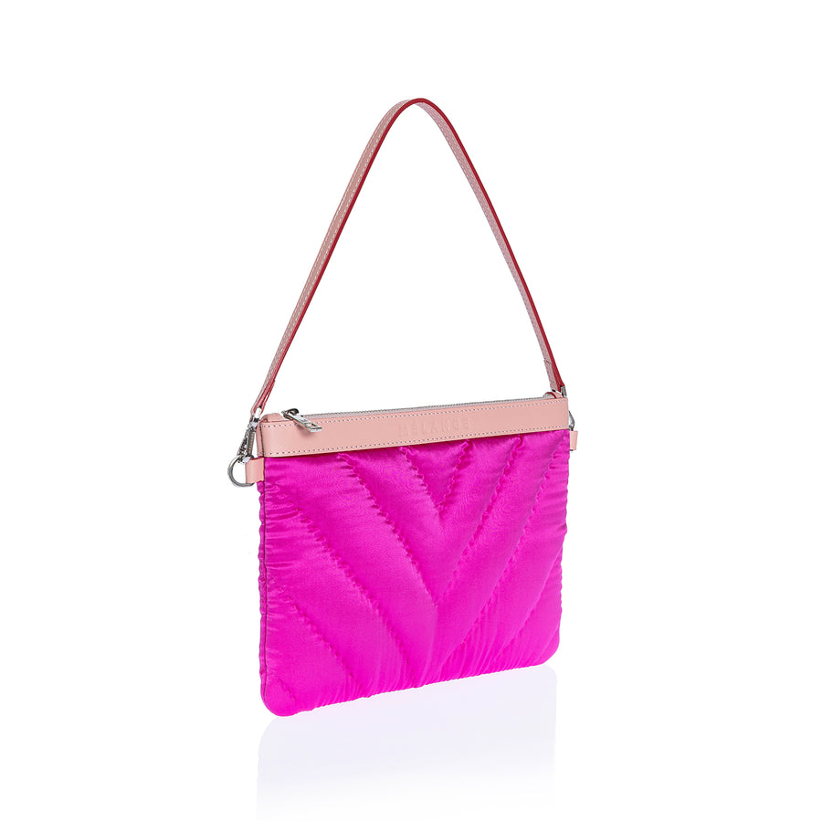 Şükran Mini Clutch Bag Fuchsia Silk Satin / ZigZag