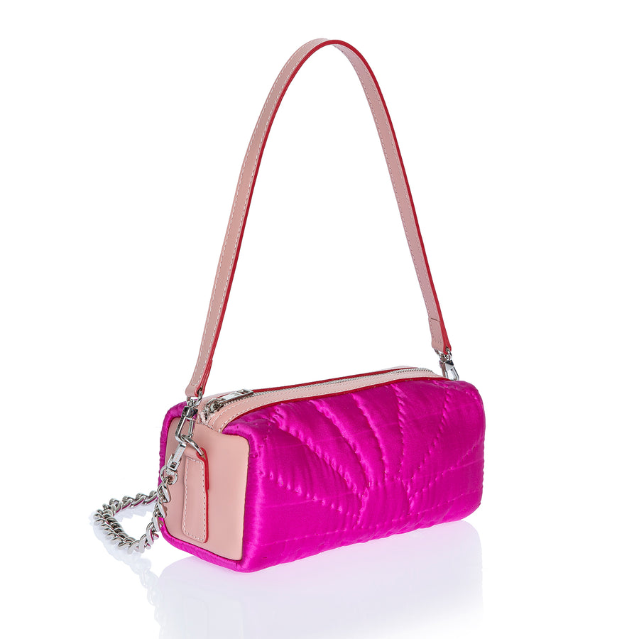 Şükran Saddle Bag Fuchsia Silk Satin