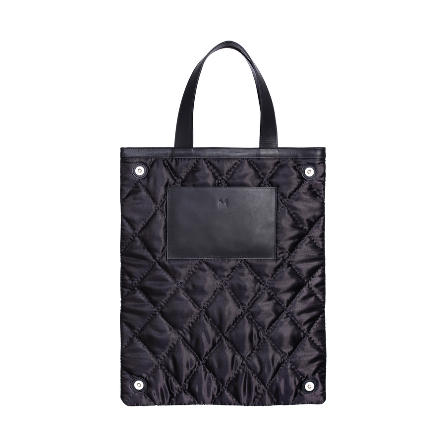 Pillow Bag Black Satin Daisy