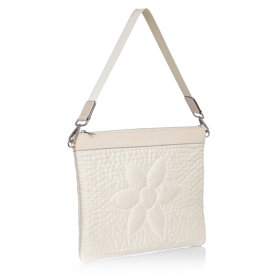 Silk Maxi Clutch Bag  - Ecru Daisy