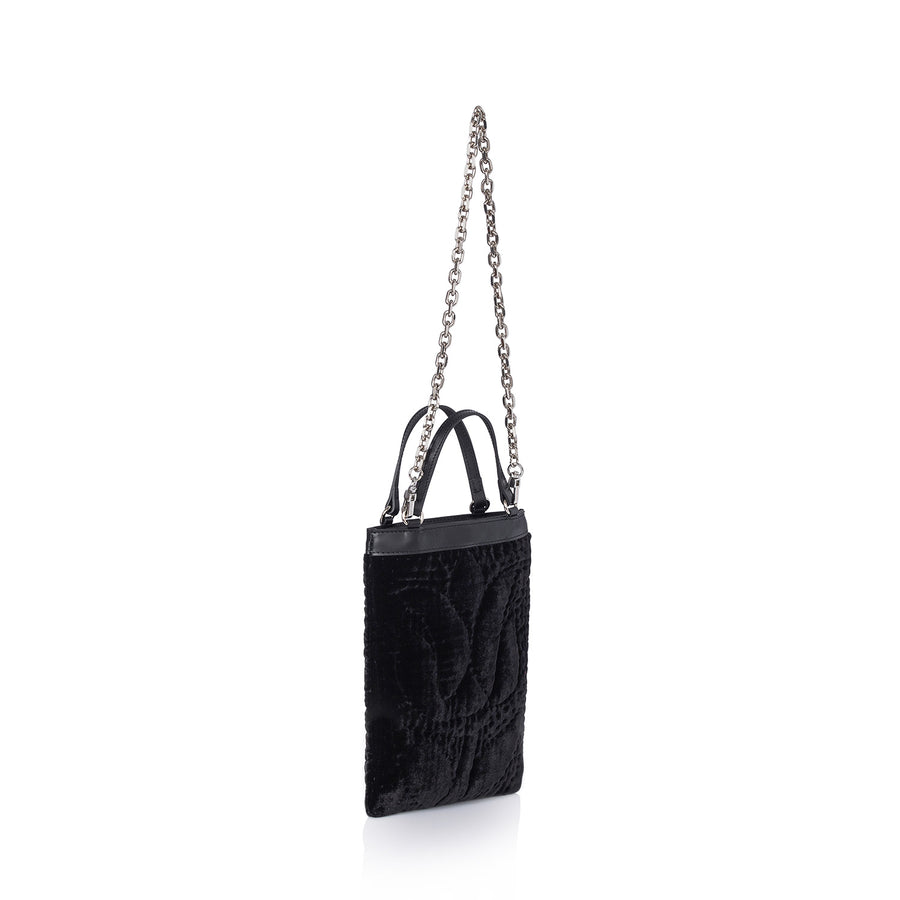 Şükran Mini Hand Bag Black Silk Velvet