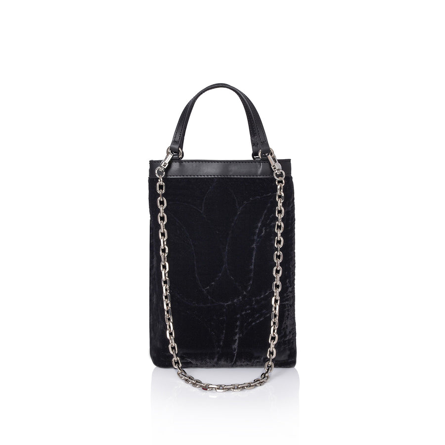 Şükran Mini Hand Bag Black Silk Velvet