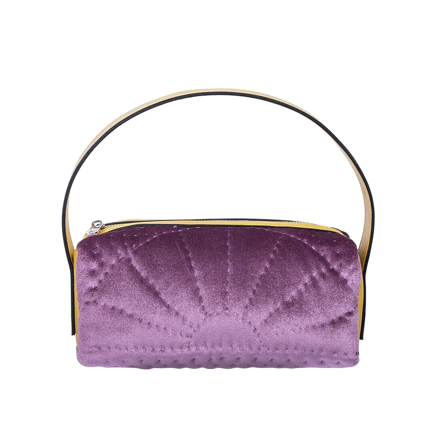 Silk Velvet Saddle Bag Purple / Yellow