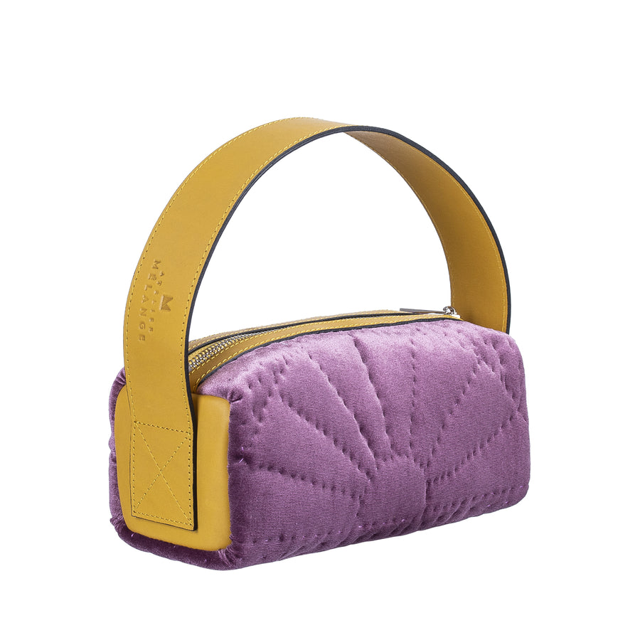 Silk Velvet Saddle Bag Purple / Yellow