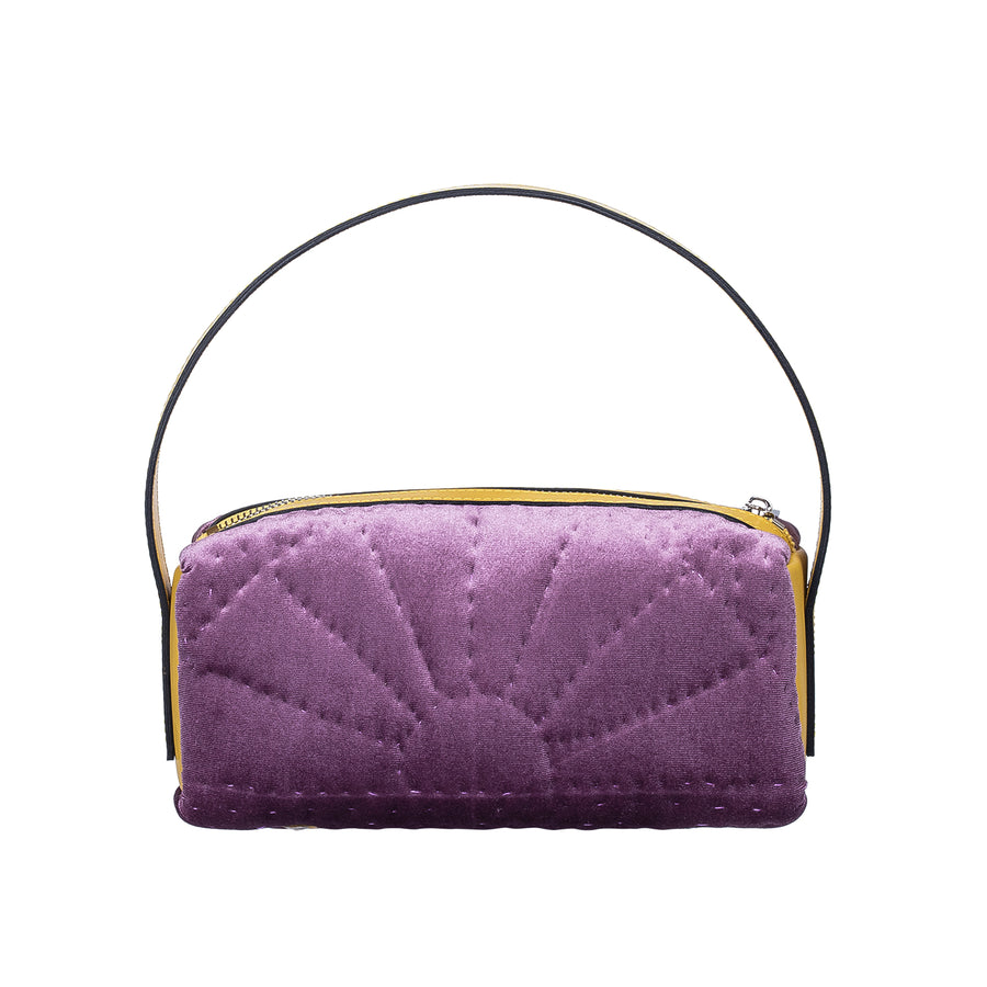 Silk Velvet Saddle Bag Purple / Yellow