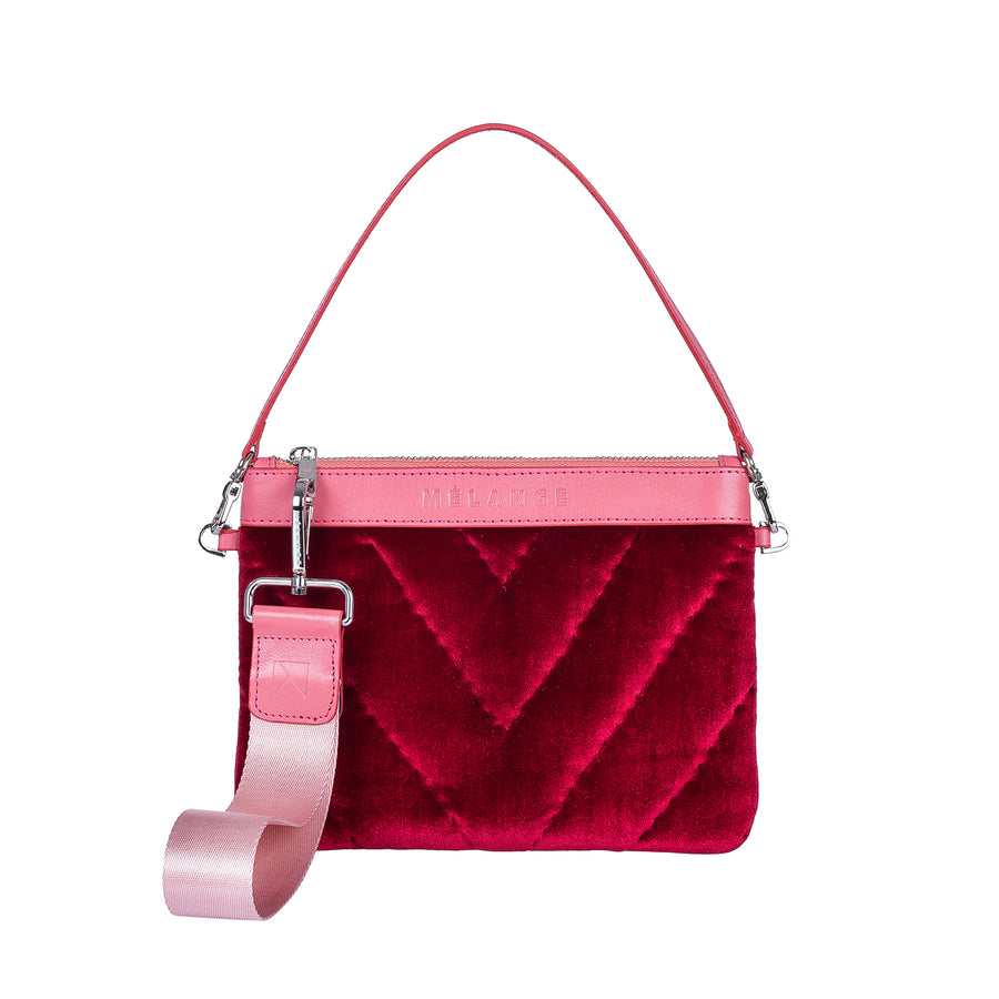 Silk Velvet Clutch Bag Red / Pink