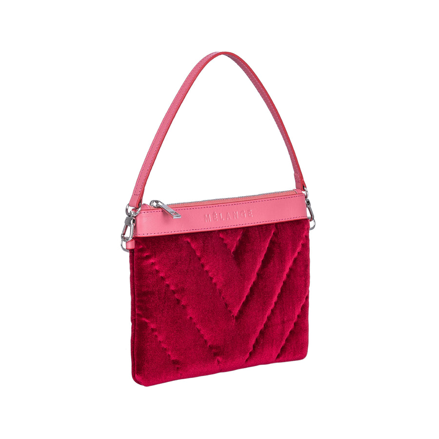 Silk Velvet Clutch Bag Red / Pink