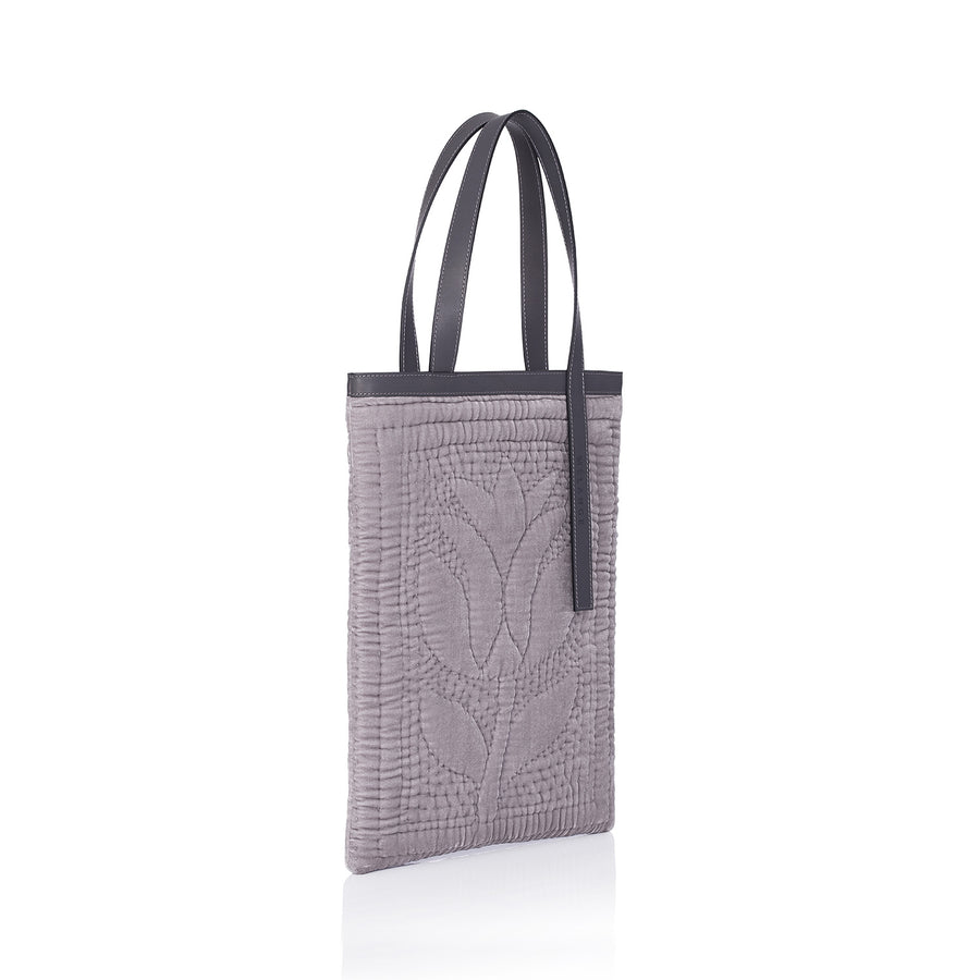 Şükran Tote Bag Grey Silk Velvet