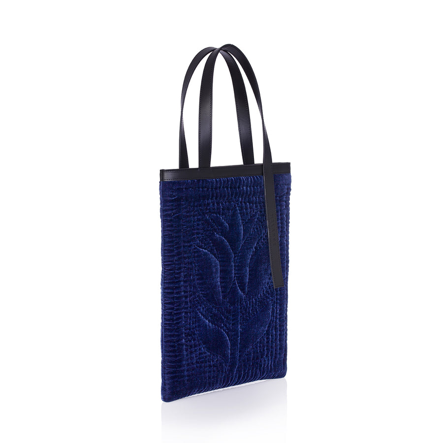 Şükran Tote Bag Navy Silk Velvet