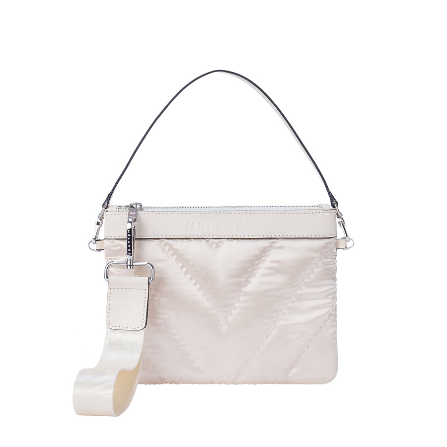 Clutch Bag White Satin