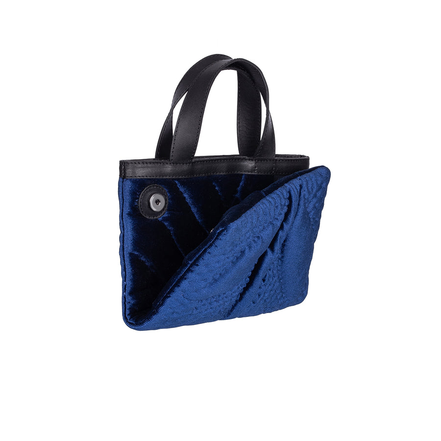 Silk Velvet Mini Pillow Bag Night Blue