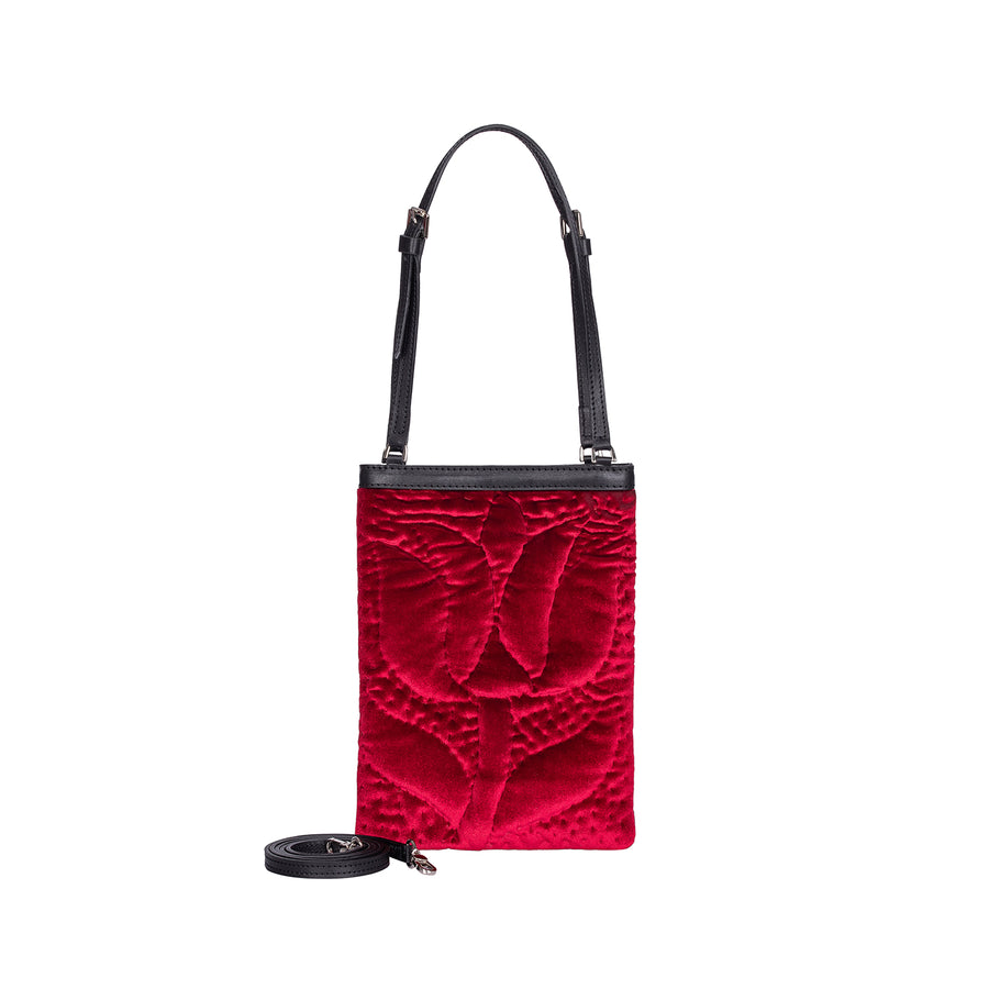 Velvet Mini Hand Bag Burgundy