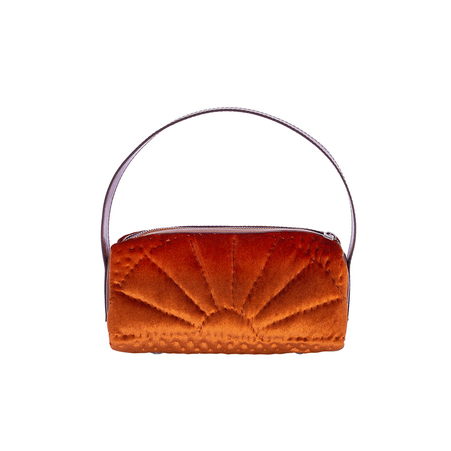 Silk Velvet Saddle Bag Orange