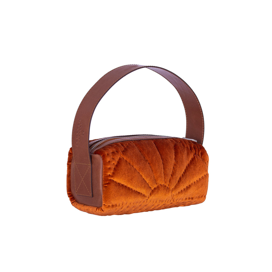 Silk Velvet Saddle Bag Orange