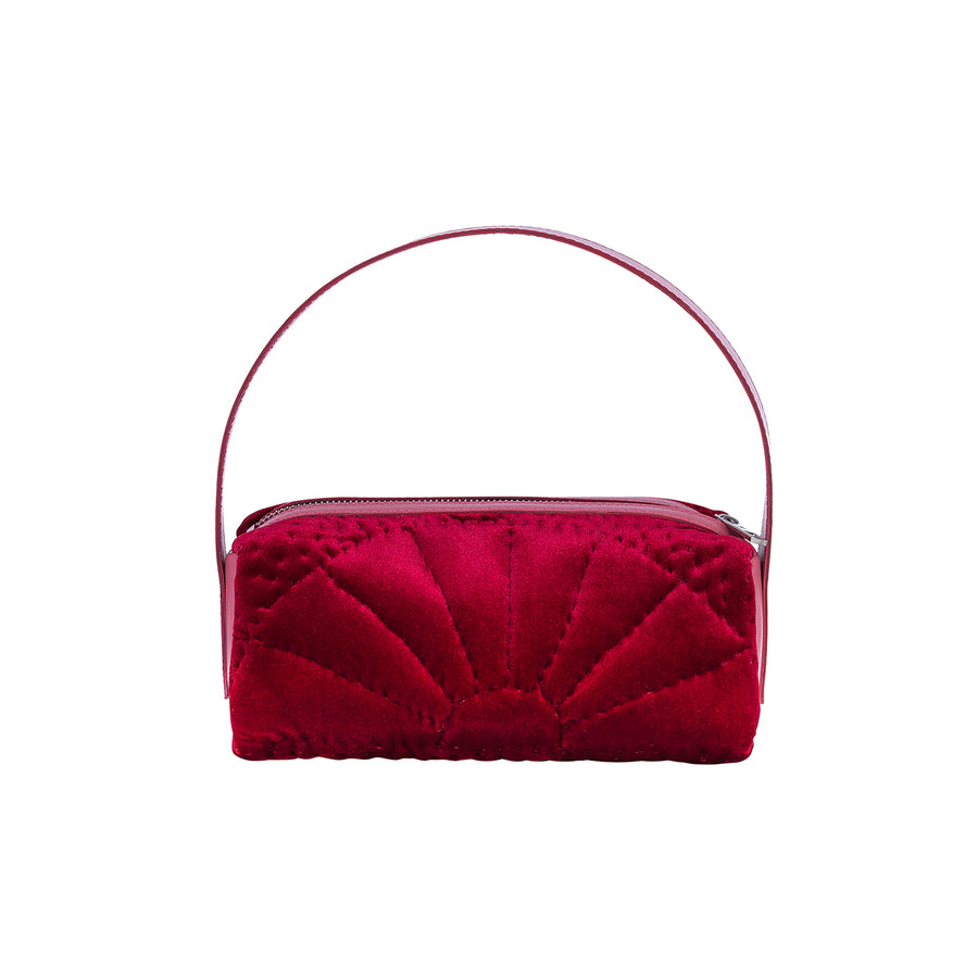 Saddle Bag Red Silk Velvet