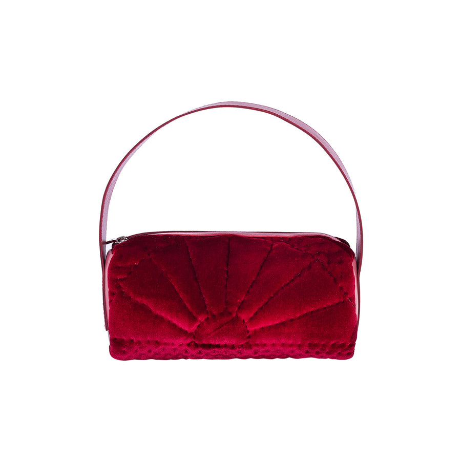 Saddle Bag Red Silk Velvet