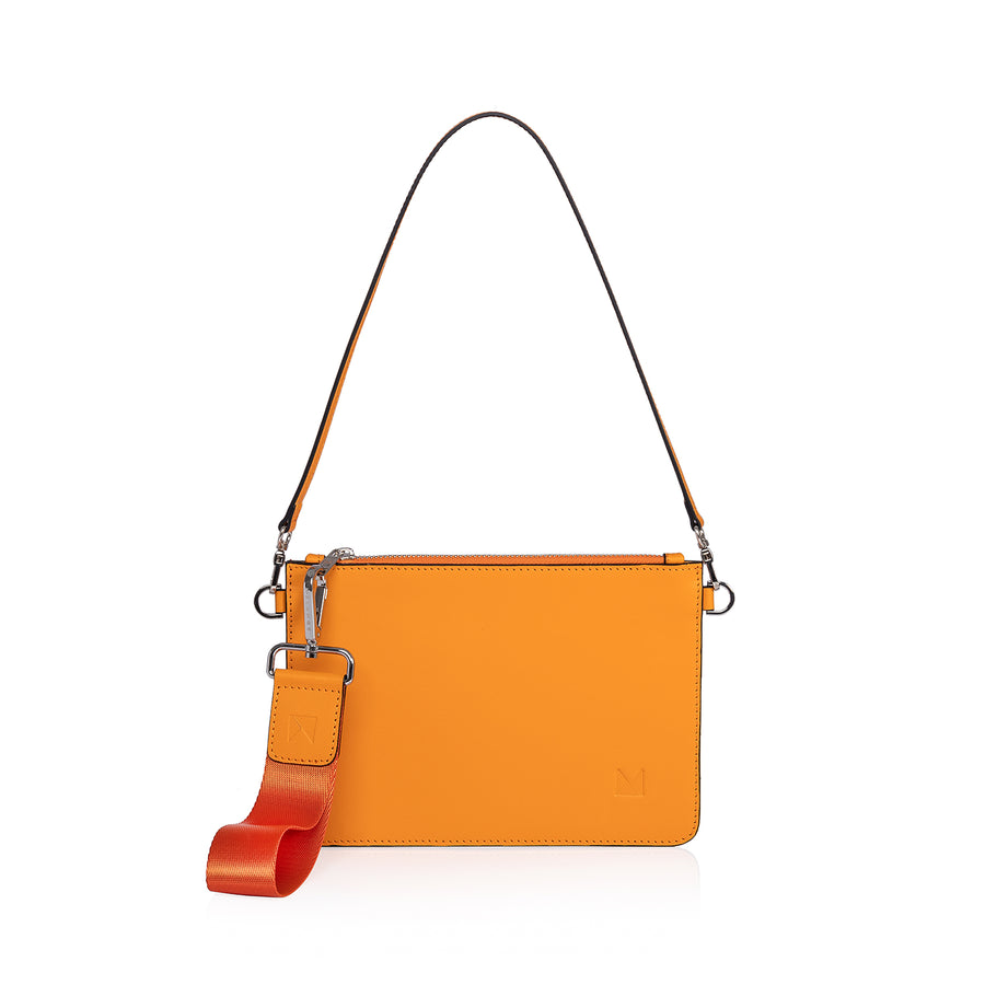 Leather Clutch - Orange