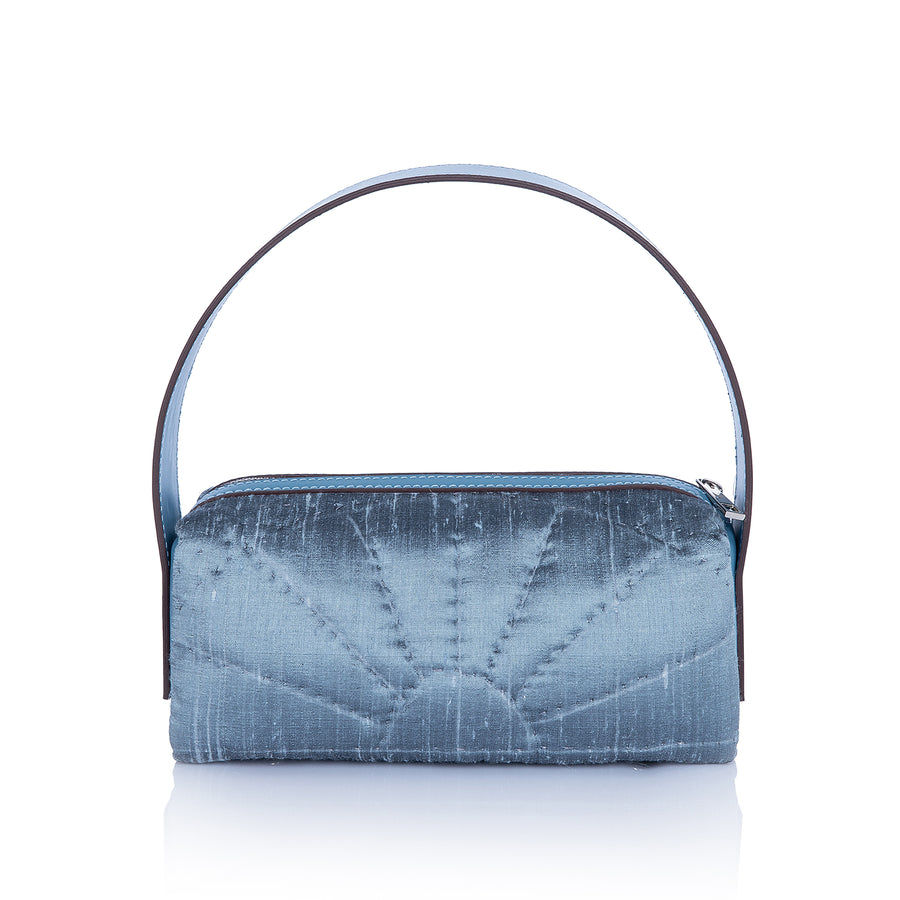Saddle Bag in Blue Silk