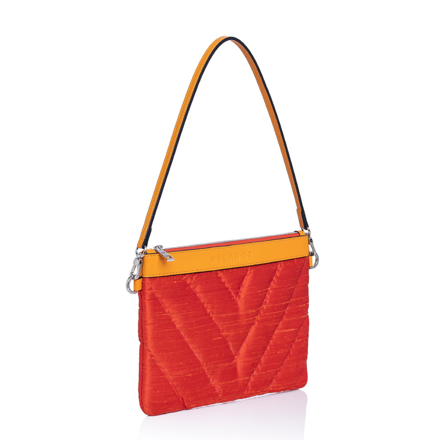 Silk Mini Clutch Bag Orange ZigZag