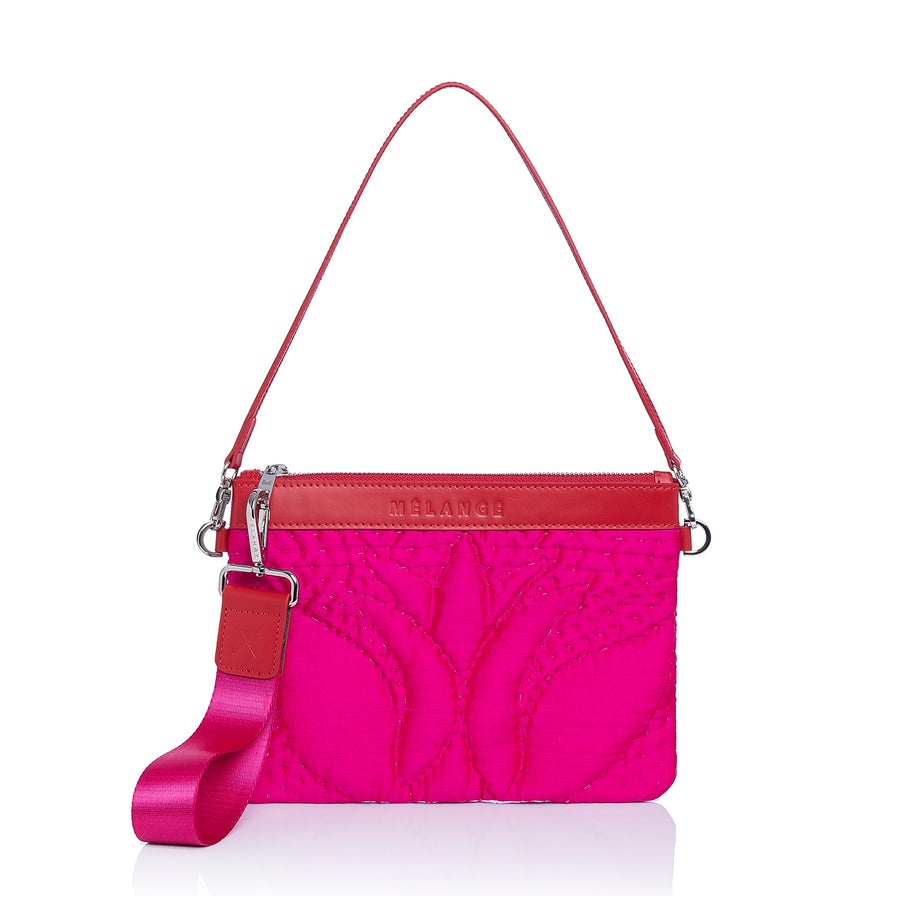 Silk Mini Clutch Bag Pink Tulip