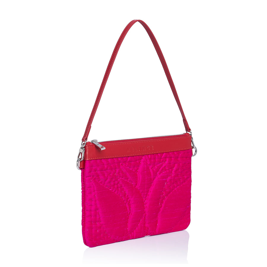Silk Mini Clutch Bag Pink Tulip