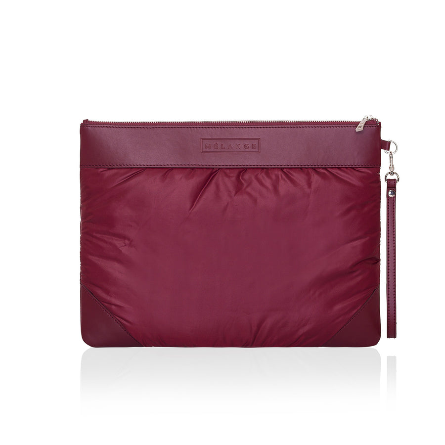 Healing Hand Puffer Clutch Burgundy