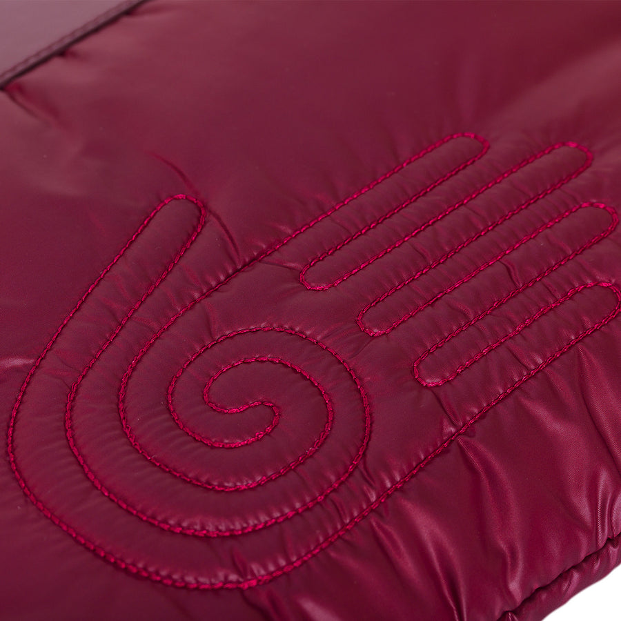 Healing Hand Puffer Clutch Burgundy