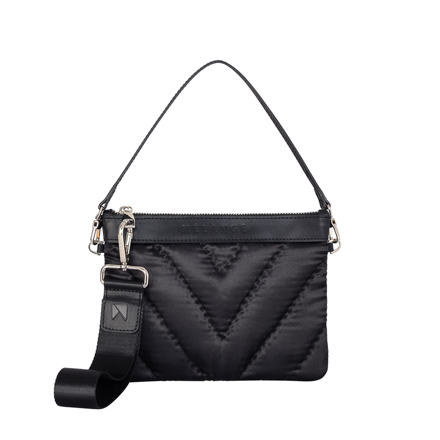 Clutch Bag Black Satin