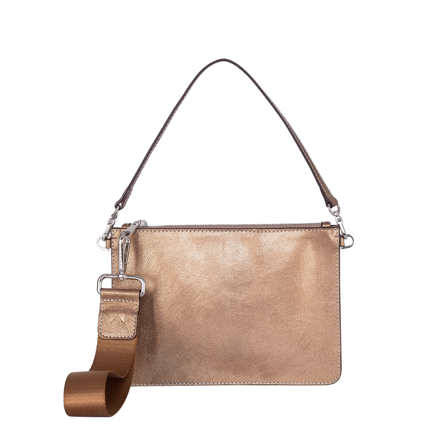 Leather Clutch Bag Dark Gold