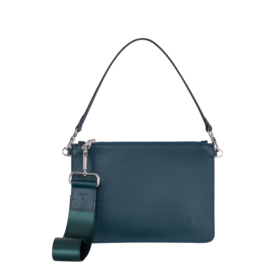 Leather Clutch Bag - Deep Teal