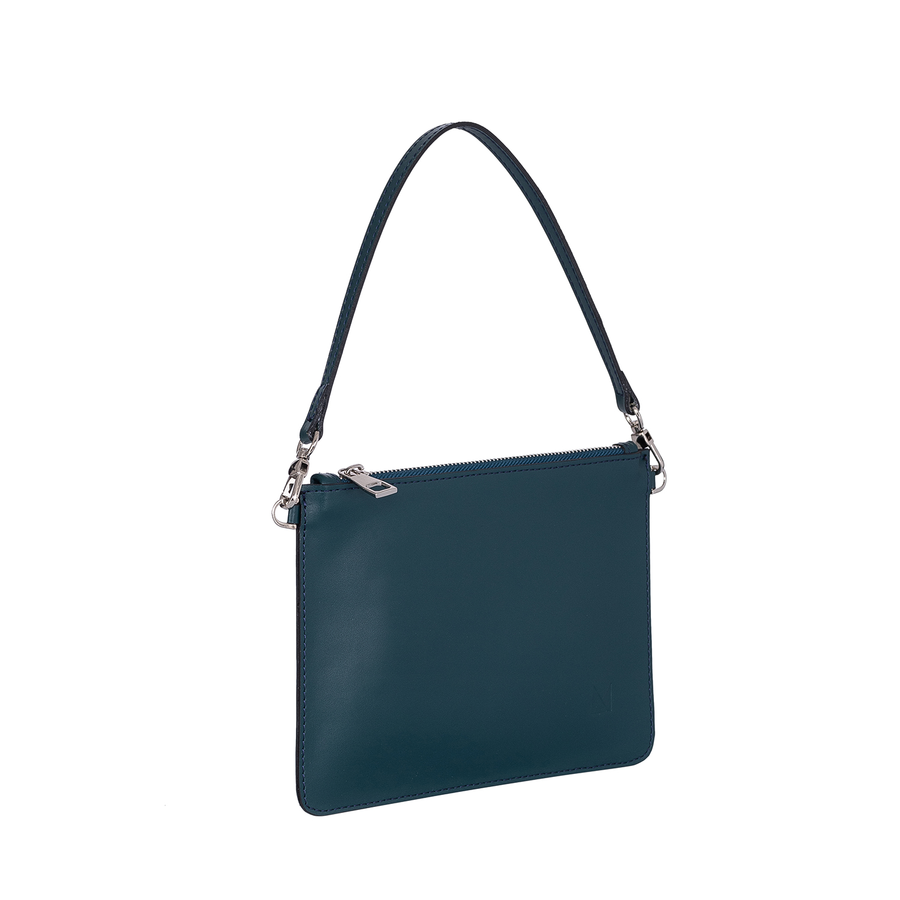 Leather Clutch Bag - Deep Teal
