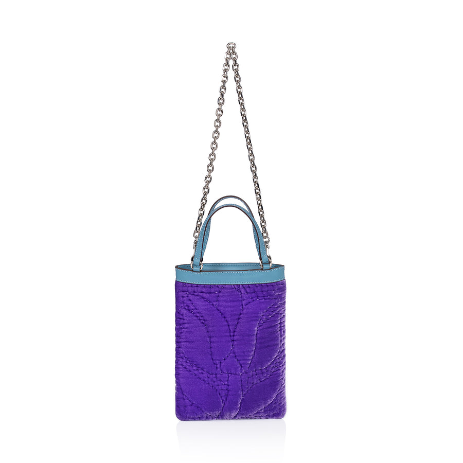 Şükran Mini Hand Bag Purple Silk Velvet