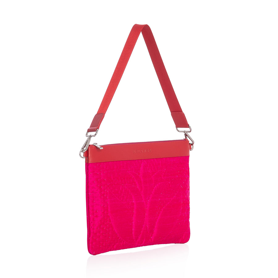 Silk Maxi Clutch Bag - Pink Tulip