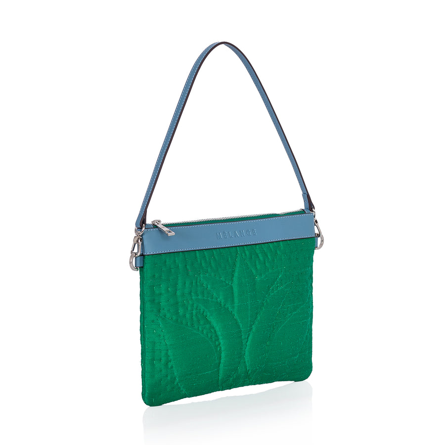 Silk Mini Clutch Bag - Green
