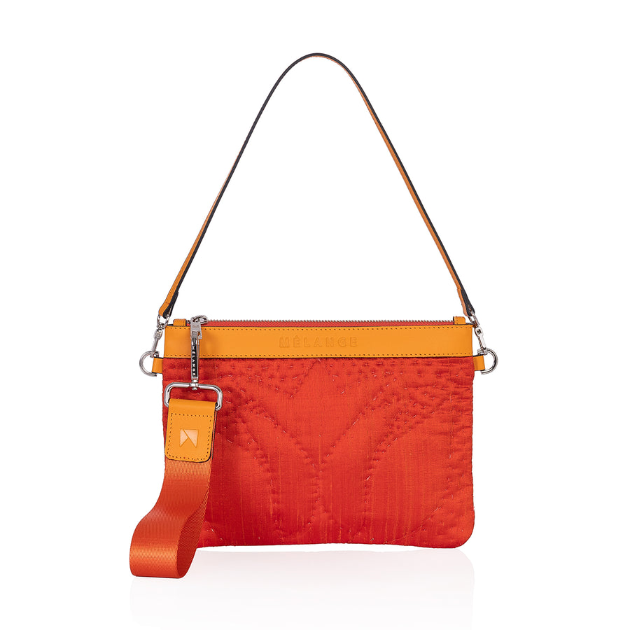 Silk Mini Clutch Bag - Orange